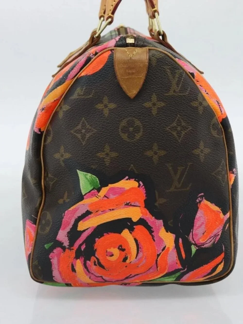 LOUIS VUITTON Monogram Rose Speedy 30 Hand Bag Orange Pink M48610 Auth ka4783SAV
